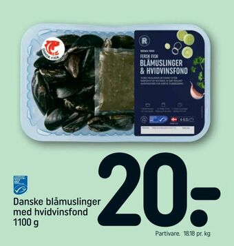 REMA 1000 Danske blåmuslinger med hvidvinsfond tilbud