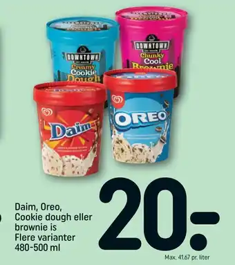 REMA 1000 Daim, Oreo, Cookie dough eller brownie is tilbud