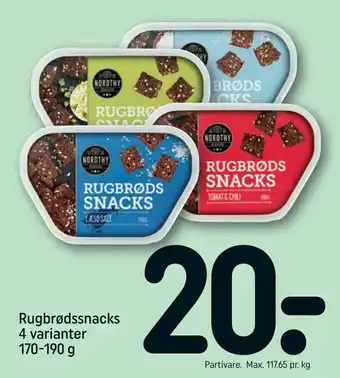 REMA 1000 Rugbrødssnacks 4 varianter tilbud