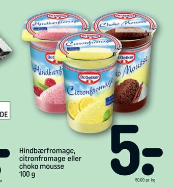 REMA 1000 Hindbærfromage, citronfromage eller choko mousse tilbud