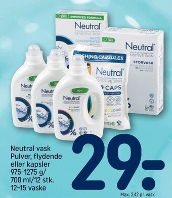 REMA 1000 Neutral vask, pulver, flydende el. kapsler tilbud