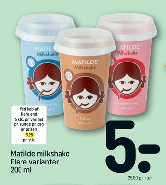 REMA 1000 Matilde milkshake tilbud