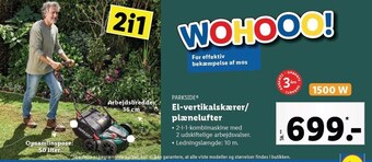 Lidl El-vertikalskærer/plænelufter tilbud