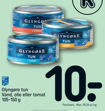 REMA 1000 Glyngøre tun Vand, olie eller tomat tilbud