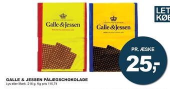 Let-Køb Galle & jessen pålægschokolade tilbud