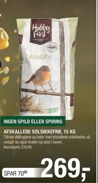 Land & Fritid Adskallede solsikkefrø, 15 kg tilbud