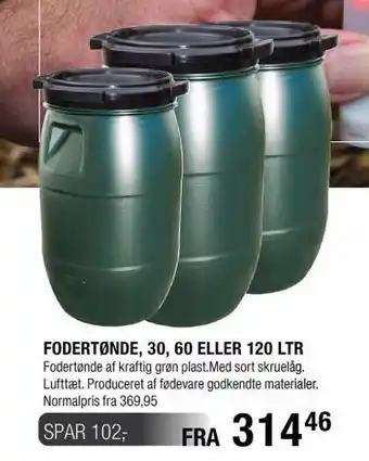 Land & Fritid Fodertønde 30,60 eller 120 ltr tilbud
