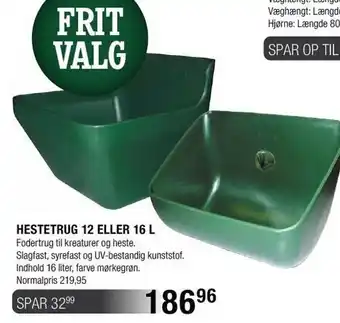 Land & Fritid Hesterug 12 eller 16 ltr tilbud