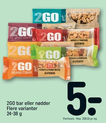 REMA 1000 2GO bar eller nødder tilbud