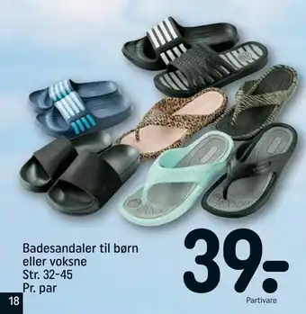 Badesandaler til børn eller voksne Str. 32-45 Pr. par