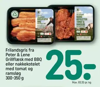REMA 1000 Frilandsgris fra Peter & Lene Grillflæsk med BBQ eller nakkekotelet med tomat og ramsløg tilbud