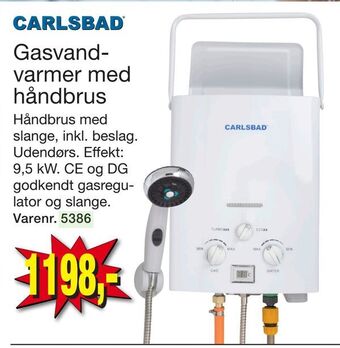 Harald Nyborg Gasvandvarmer med håndbrus tilbud