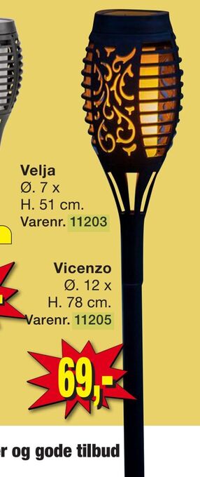Harald Nyborg Fakkel solcellelampe tilbud