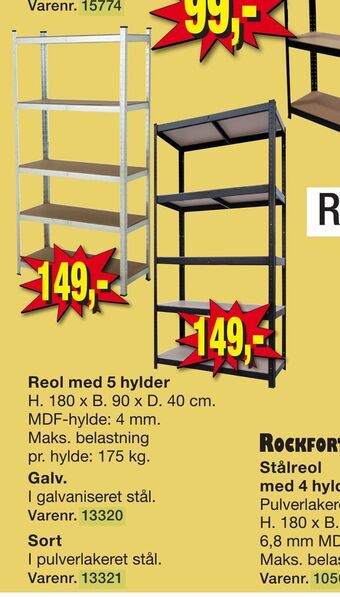 Harald Nyborg Reol med 5 hylder tilbud