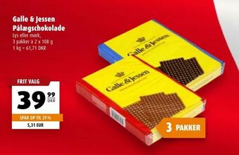 Scandinavian Park Galle & Jessen Pålægschokolade tilbud