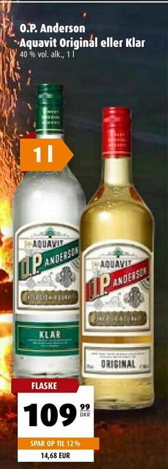 Scandinavian Park O.P. Anderson Aquavit Original eller Klar tilbud