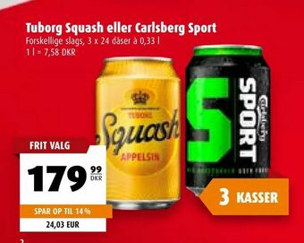 Scandinavian Park Tuborg Squash eller Carlsberg Sport tilbud