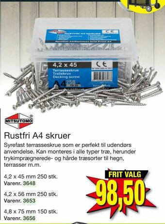 Harald Nyborg Rustfri A4 skruer tilbud