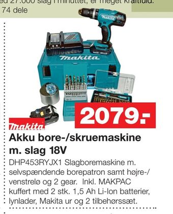 Bauhaus Akku bore-/skruemaskine m. slag 18v tilbud
