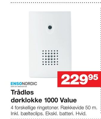 Bauhaus Trådløs dørklokke 1000 value tilbud