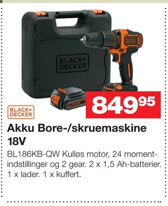 Bauhaus Akku bore-/skruemaskine 18v tilbud