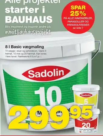 Bauhaus 8 l basic vægmaling tilbud