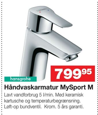 Bauhaus Håndvaskarmatur mysport m tilbud