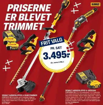 Stark Dewalt hækkeklipper & græstrimmer eller hækkeklipper & kædesav tilbud