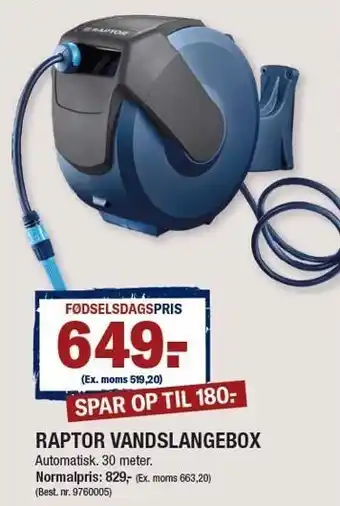 Stark Raptor vandslangebox tilbud
