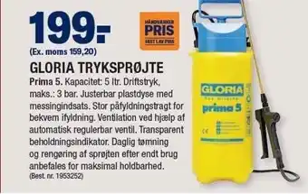 Stark Gloria tryksprøjter tilbud