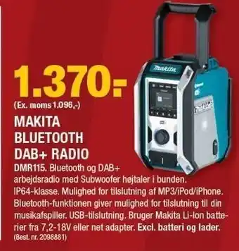 Stark Makita bluetooth dab+ radio tilbud