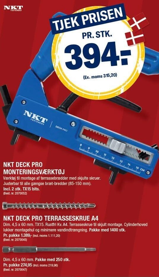 Nkt deck pro monteringsværktøj tilbud hos Stark