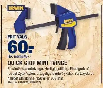 Quick grip mini tvinge