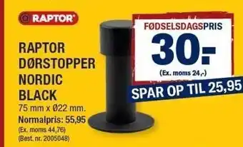 Raptor dørstopper nordic black