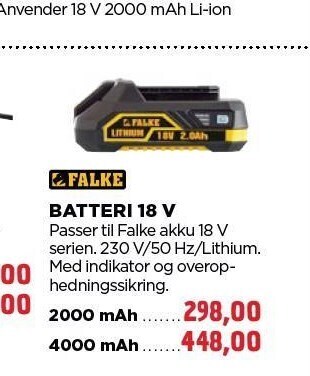 jem & fix Batteri 18 v tilbud