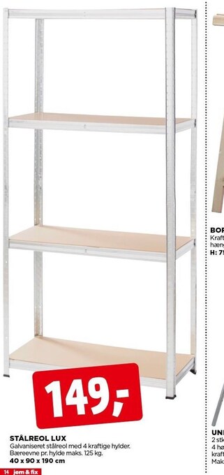 jem & fix Stålreol lux tilbud