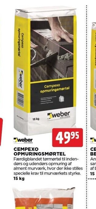 jem & fix Cempexo opmuringsmørtel tilbud
