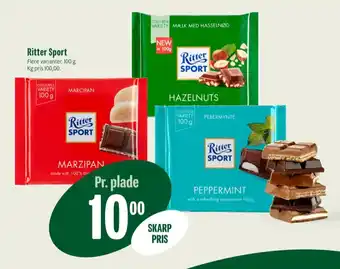 Min Købmand Ritter sport chokoladeplade marzipan tilbud