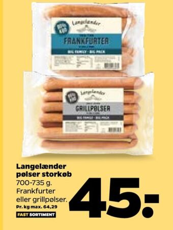 Netto Langelænder grillpølser tilbud