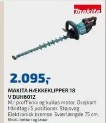 Davidsen Makita Hækkeklipper 18 V DUH601Z tilbud