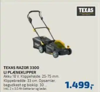 Texas Razor 3300 LI Plæneklipper