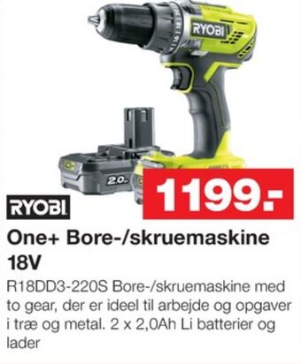 Bauhaus Ryobi bore- og skruemaskine tilbud