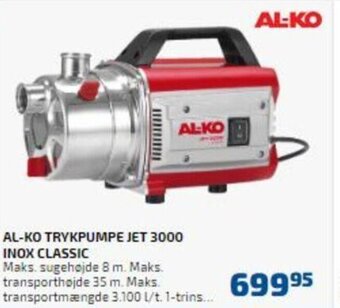 Davidsen Al-Ko Trykpumpe Jet 3000 Inox Classic tilbud