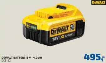 Davidsen Dewalt Batteri 18 V-4.0 AH tilbud