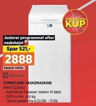 Power Topbetjent vaskemaskine tilbud