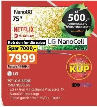 Power Lg nano88 75" tilbud