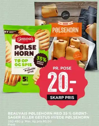 MENY Beauvais pølsehorn tilbud