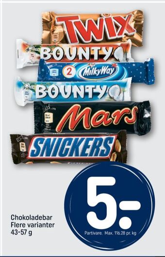 REMA 1000 Bounty chokoladebar tilbud