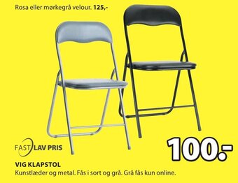JYSK Fast Lav Pris Vig Klapstol tilbud