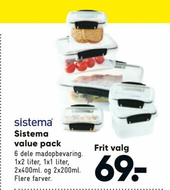 Bilka Sistema value pack tilbud